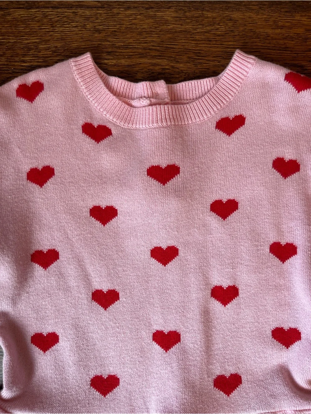 Janie and Jack Pink Knit Heart Dress - Size 4 - Picture 2 of 5